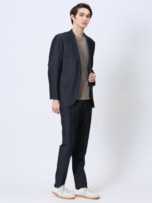 ストレッチ レギュラーフィット ノータックパンツ カルゼ(セットアップ可能)