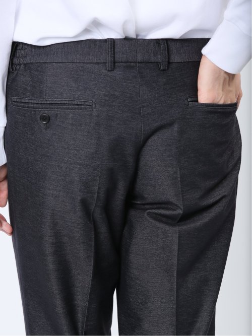 インディゴニット スリムフィット ノータックスラックス 紺(セットアップ可能)