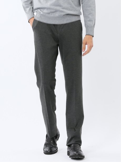 ストレッチウォッシャブル ニットジャガード ノータックスラックス