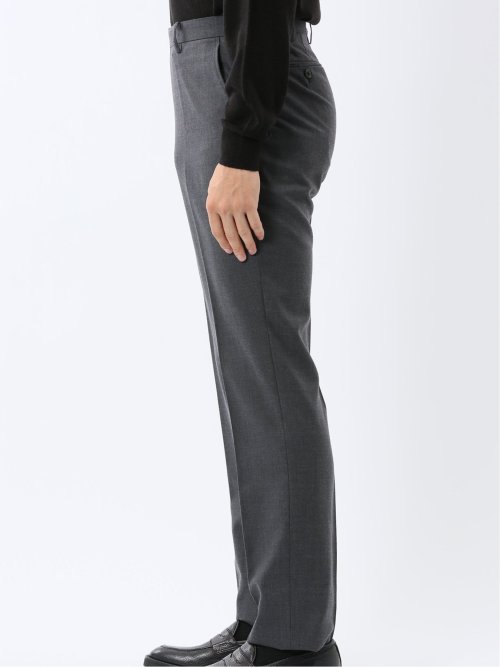 ウォッシャブル ウール混 ノータックスラックス(S 06グレー