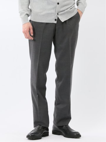 ウォッシャブル ウール混 ノータックスラックス