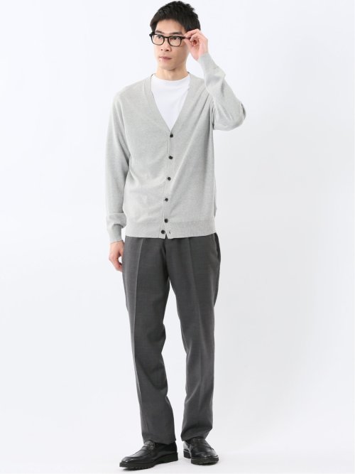 ウォッシャブル ウール混 ノータックスラックス