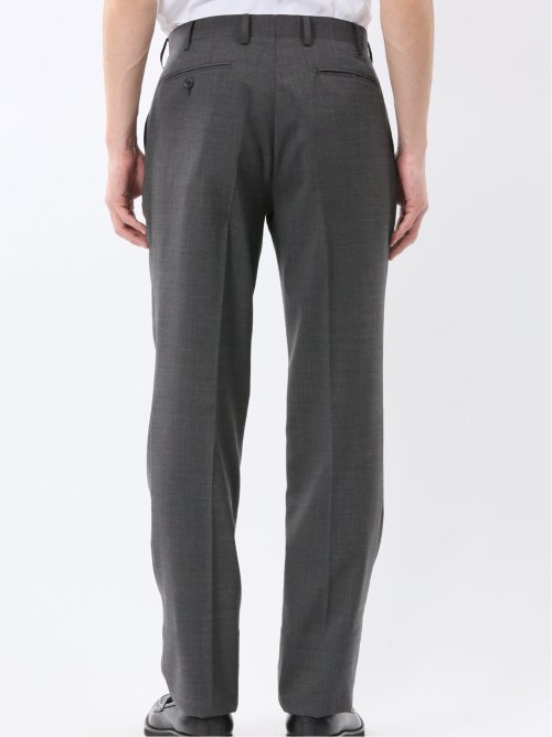 ウォッシャブル ウール混 ノータックスラックス