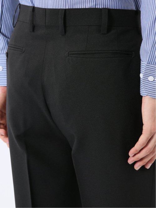 スラックス メンズ ビジネス パンツ ストレッチ 接触冷感 ウォッシャブル イージーケア スリム ノータック テーパード 無地