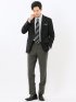 ストレッチ カシミヤ混ウール スリムフィット ノータックスラックス