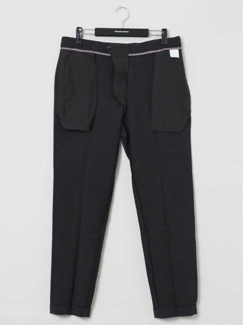 【大きいサイズ】グランバック/GRAND-BACK ウール混ニット ノータックパンツ