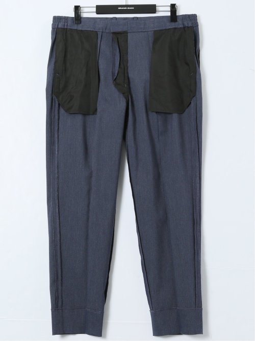 【大きいサイズ】グランバック/GRAND-BACK ストレッチ デニム調 ワンタックスラックス