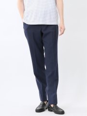 ストレッチウォッシャブル ウール混 スリムフィット ノータックパンツ 千鳥