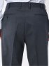 ストレッチウォッシャブル ウール混 スリムフィット ノータックパンツ 小柄紺