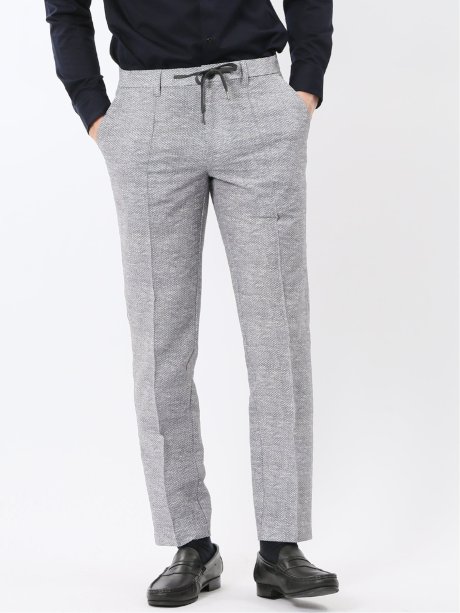 ウォッシャブル メッシュプリント ノータック パンツ(セットアップ可能)