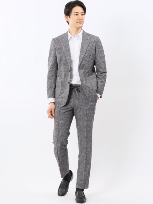 ウォッシャブル メッシュプリント ノータック パンツ(セットアップ可能)