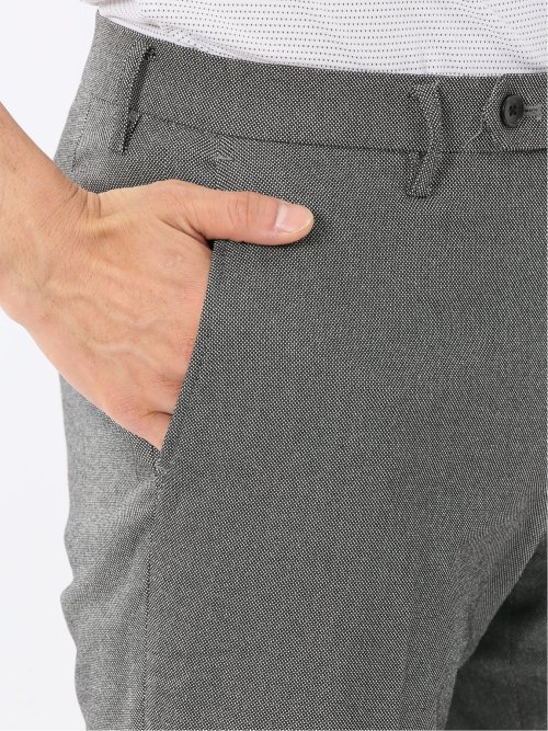 クロスストレッチ スリムフィット ノータックスラックス バーズアイグレー(セットアップ可能)