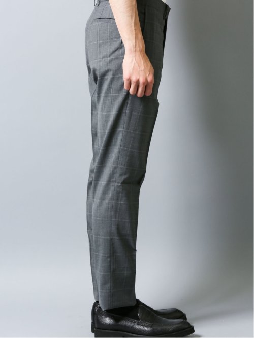 高機能レギュラーフィット ウール混ウィンドペン柄スラックス