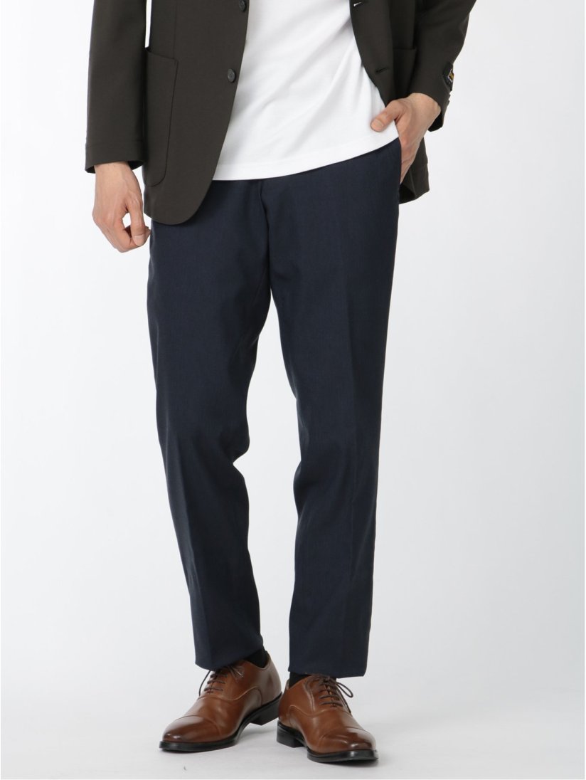 スーパーストレッチ スリムフィット ノータックスラックス ヘリンボン紺 S 75紺 パンツ Taka Q Online Shop タカキューオンラインショップ 公式通販