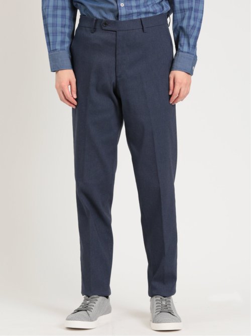 クロスストレッチ スリムフィット ノータックスラックス カルゼダルブルー