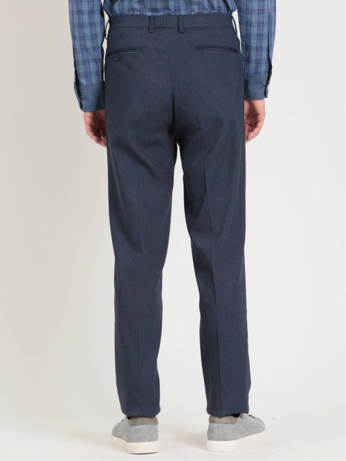 クロスストレッチ スリムフィット ノータックスラックス カルゼダルブルー