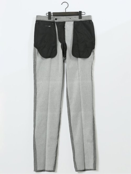 クロスストレッチ裏起毛 スリムフィット ノータックスラックス グレー(セットアップ可能)