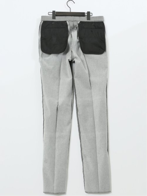 クロスストレッチ裏起毛 スリムフィット ノータックスラックス グレー(セットアップ可能)