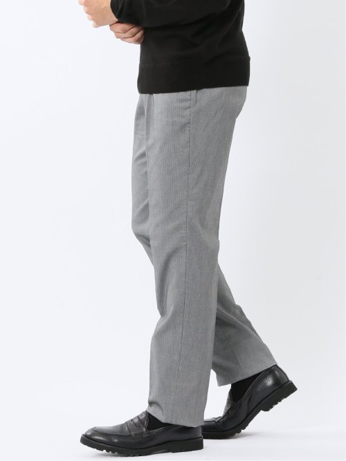 クロスストレッチ裏起毛 スリムフィット ノータックスラックス グレー(セットアップ可能)