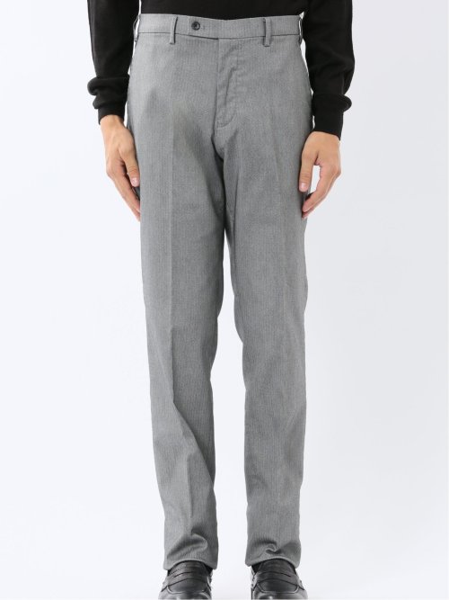 クロスストレッチ裏起毛 スリムフィット ノータックスラックス グレー(セットアップ可能)