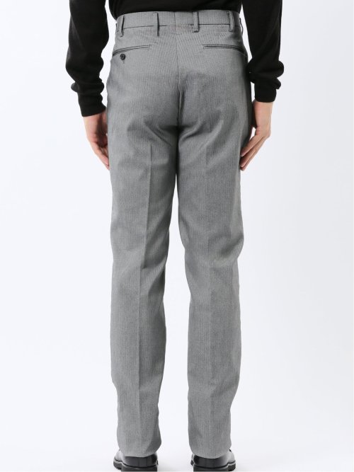 クロスストレッチ裏起毛 スリムフィット ノータックスラックス グレー(セットアップ可能)