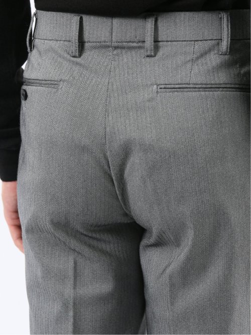 クロスストレッチ裏起毛 スリムフィット ノータックスラックス グレー(セットアップ可能)