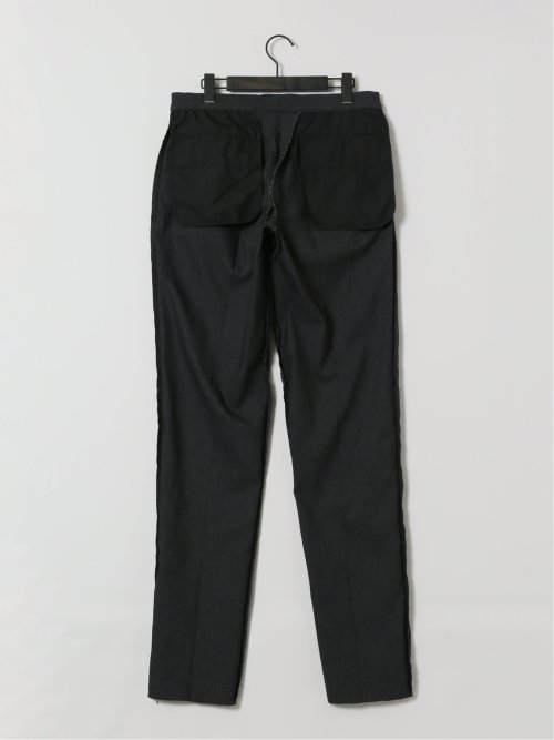 クロスストレッチ スリムフィット ノータックスラックス デニム風黒(セットアップ可能)