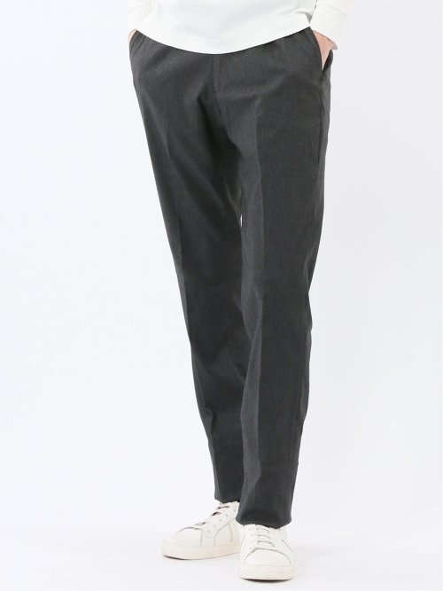 TechLinen スリムフィット ノータックパンツ ライトグレー