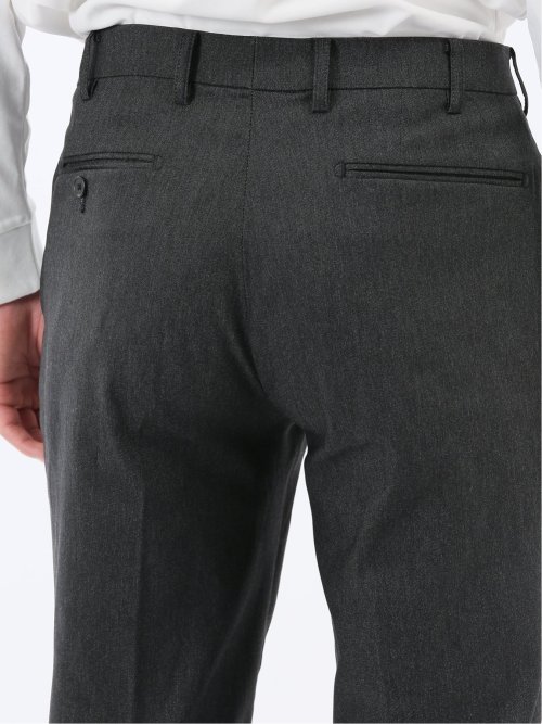 クロスストレッチ スリムフィット ノータックスラックス 黒(セットアップ可能)