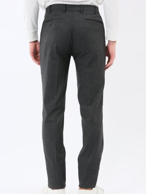 クロスストレッチ スリムフィット ノータックスラックス 黒(セットアップ可能)