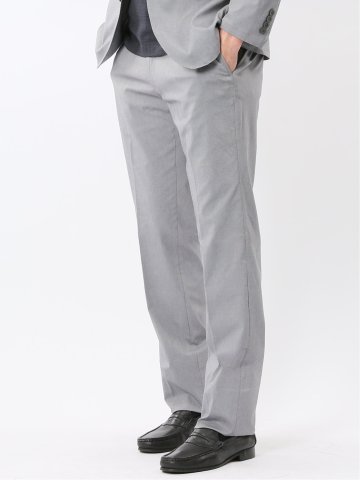 クロスストレッチ スリムフィット ノータックスラックス ライトグレー(セットアップ可能)