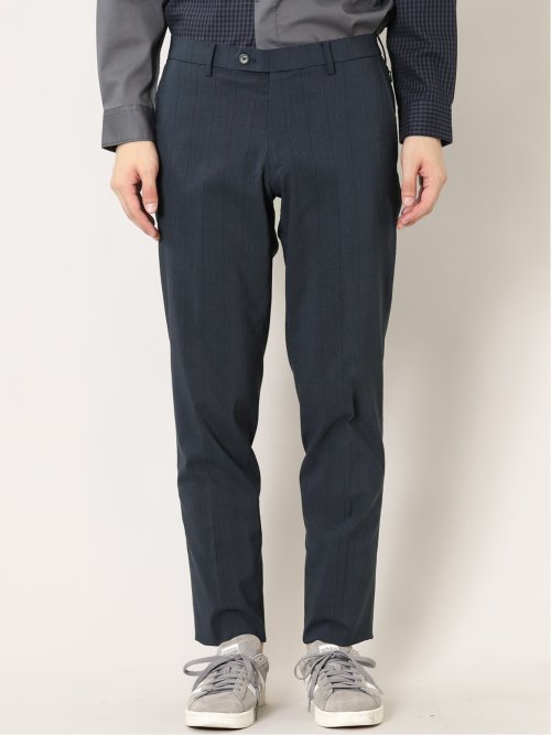 ストレッチ裏起毛 スリムフィット ノータックスラックス グレン