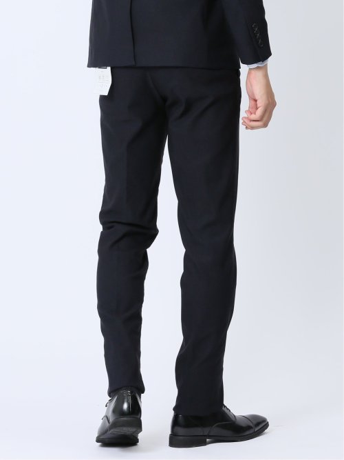 クロスストレッチ裏起毛 スリムフィット ノータックスラックス ピケ紺(セットアップ可能)