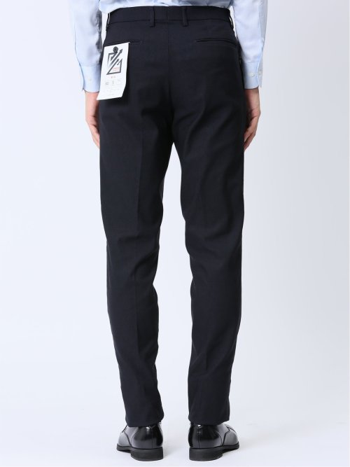 クロスストレッチ裏起毛 スリムフィット ノータックスラックス ピケ紺(セットアップ可能)