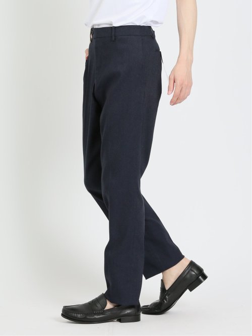 クロスストレッチ スリムフィット ノータックスラックス カルゼ紺