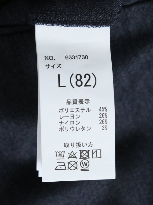 クロスストレッチ スリムフィット ノータックスラックス デニム風紺(セットアップ可能)