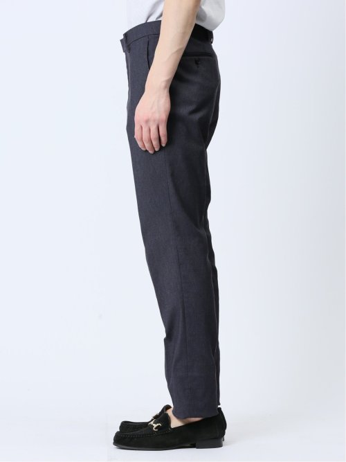 クロスストレッチ スリムフィット ノータックスラックス デニム風紺(セットアップ可能)