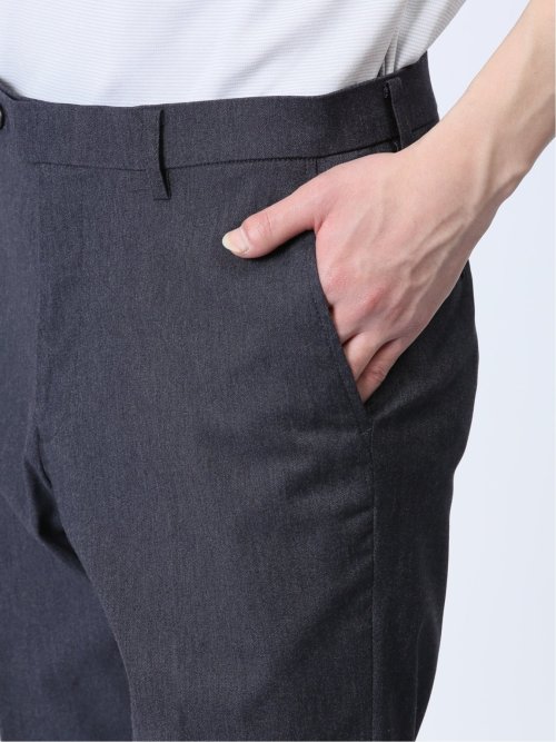 クロスストレッチ スリムフィット ノータックスラックス デニム風紺(セットアップ可能)