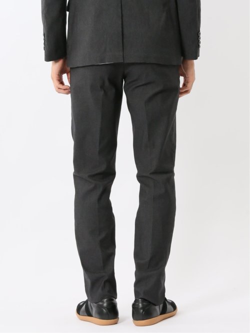 クロスストレッチ スリムフィット ノータックスラックス デニム調黒(セットアップ可能)