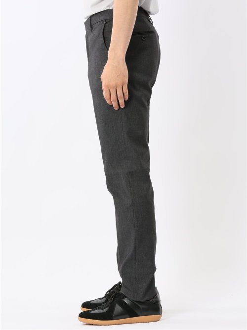 クロスストレッチ スリムフィット ノータックスラックス デニム調黒(セットアップ可能)