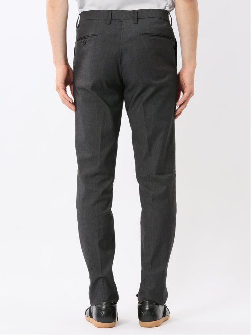 クロスストレッチ スリムフィット ノータックスラックス デニム調黒(セットアップ可能)