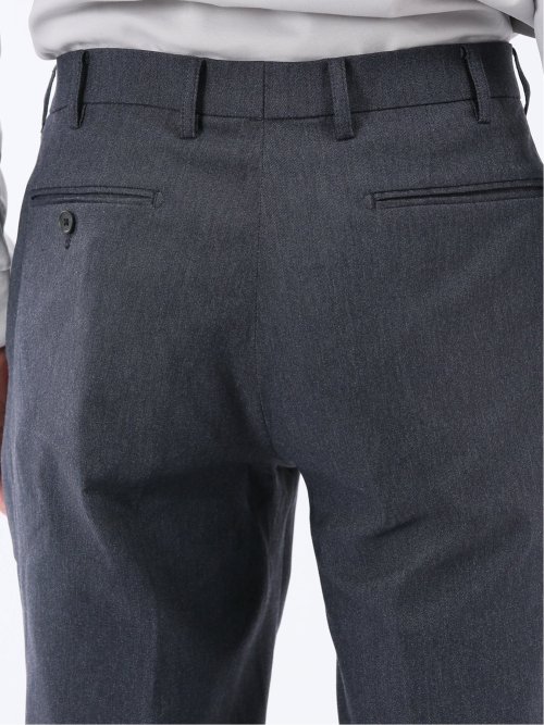 クロスストレッチ スリムフィット ノータックスラックス 紺(セットアップ可能)