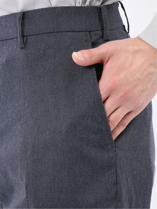 クロスストレッチ スリムフィット ノータックスラックス 紺(セットアップ可能)