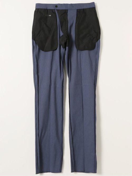 クロスストレッチ スリムフィット ノータックスラックス 青(セットアップ可能)