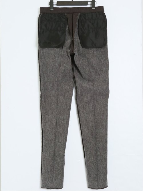 クロスストレッチ裏起毛 スリムフィット ノータックスラックス ピケこげ茶(セットアップ可能)