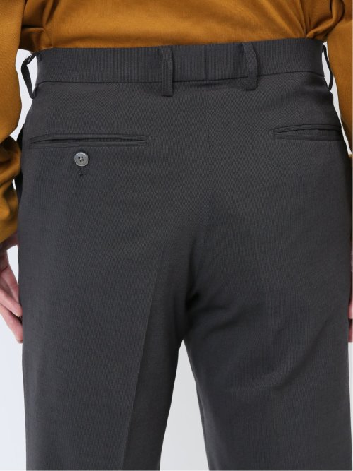 ウールライク スリムフィット ノータックスラックス ピケグレー