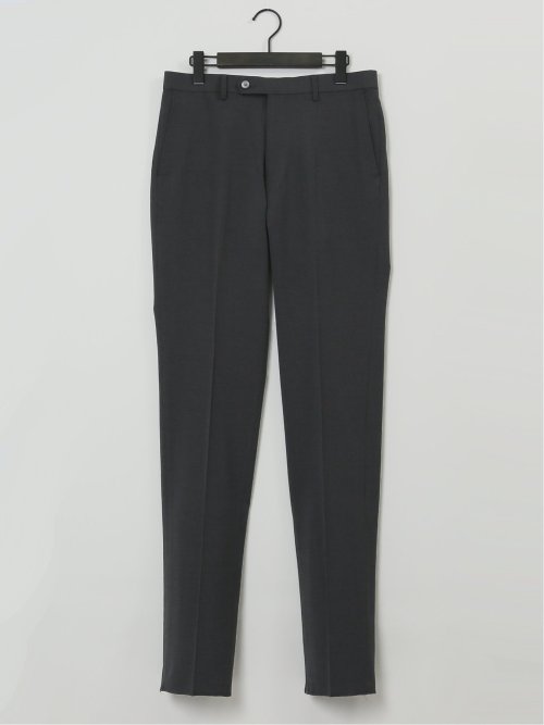 ウールライク スリムフィット ノータックスラックス ピケグレー