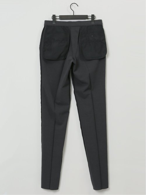 ウールライク スリムフィット ノータックスラックス ピケグレー