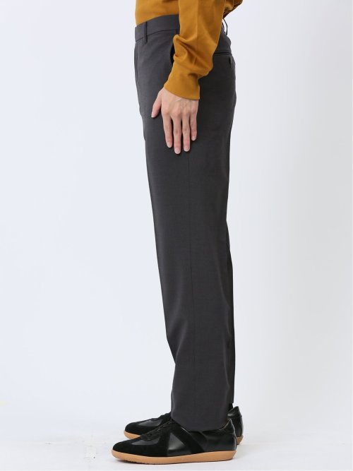 ウールライク スリムフィット ノータックスラックス ピケグレー