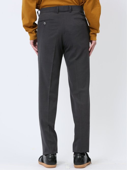 ウールライク スリムフィット ノータックスラックス ピケグレー